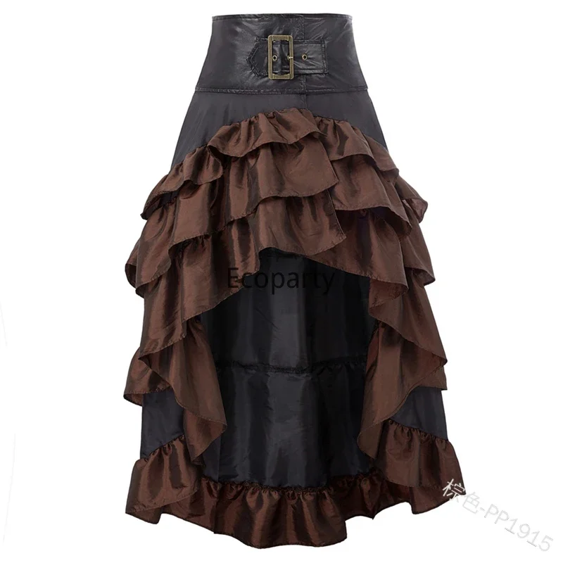 

Women Skirt Victorian Ruffled Satin & Lace Trim Gothic Skirts Women Corset Skirt Vintage Steampunk Dress Pirate Cosplay Costumes