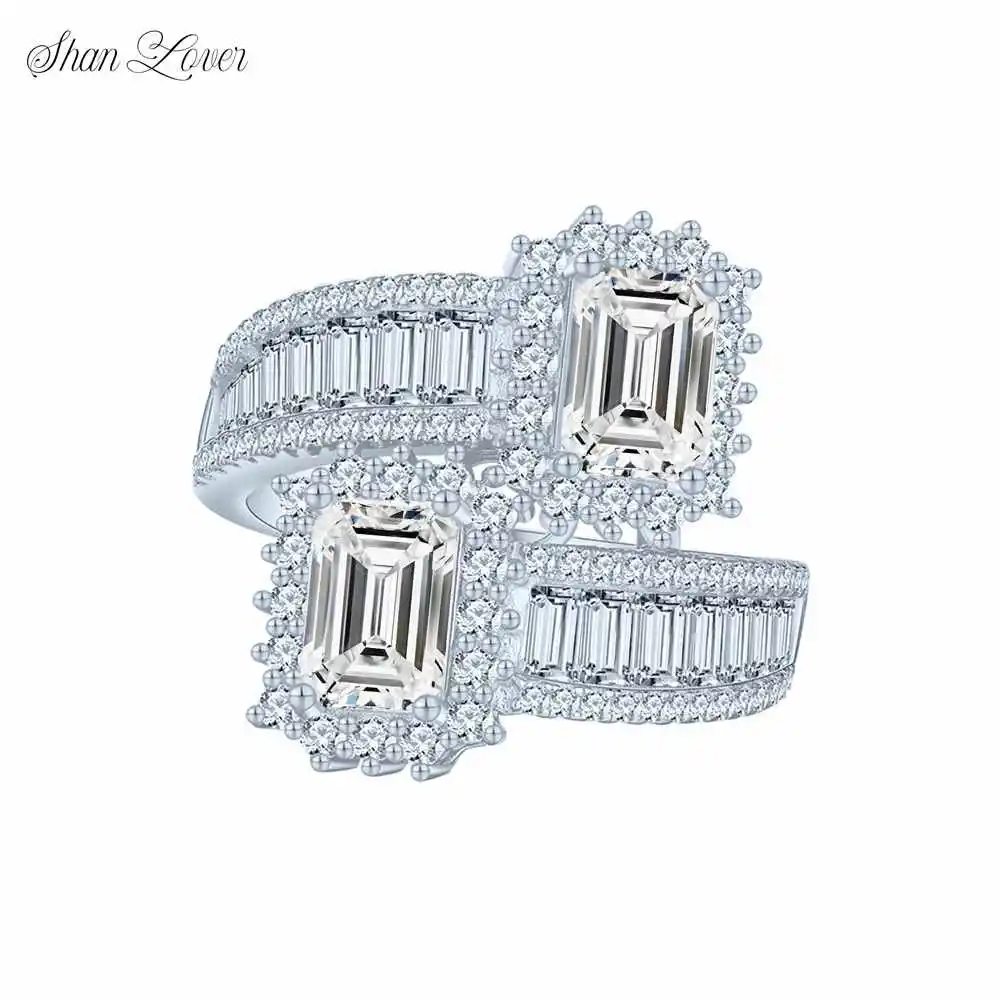 

ShanLover Brand MST Grade Moissanite Diamond Ring S925 925 Sterling Silver Luxury Moissanite Gemstones Rings For Women Jewelry