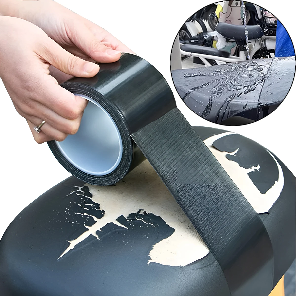 

Thickened Black Self Adhesive Leather Repair Tape For Sofa Car Seats Door Window Sealing Seat Cushion Repair Carpet Pasting