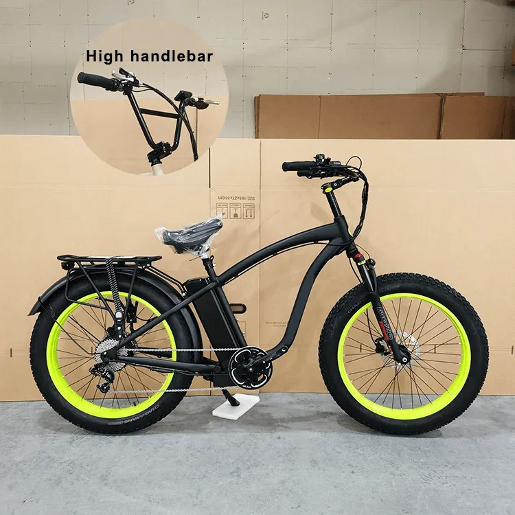 Most Popular 26 Inch Cruiser Ebike City Beach Fat Tire Electric Bike Urban Beach Cruiser Electric Bike For Adult