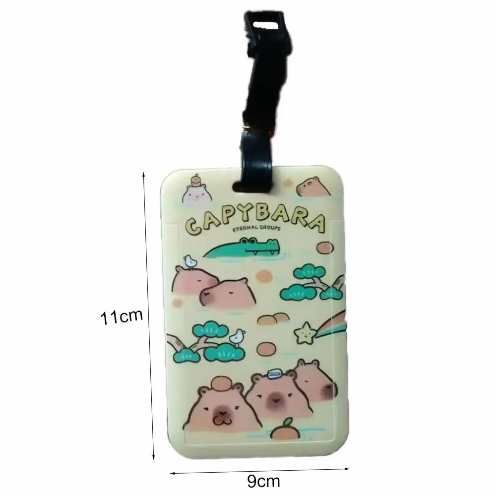 Cartoon Capybara Travel Luggage Tag Soft Silicone Hanging Sign Board Baggage Labels Mark Creative Design Baggage Tags