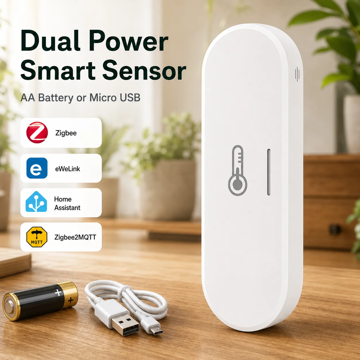 Bild: Tuya Smart Zigbee Temperatur- und Luftfeuchtigkeitssensor HomeKit Innenthermometer Funktioniert mit Alexa Home Assistant zigbee2mqtt