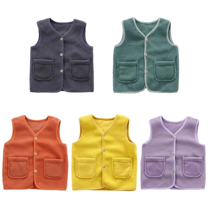 Kids Vest Spring Waistcoats Sleeveless Jackets Children\'s Vest For Boy Girl Polar Fleece Baby Kid Winter Warm Vest D2L