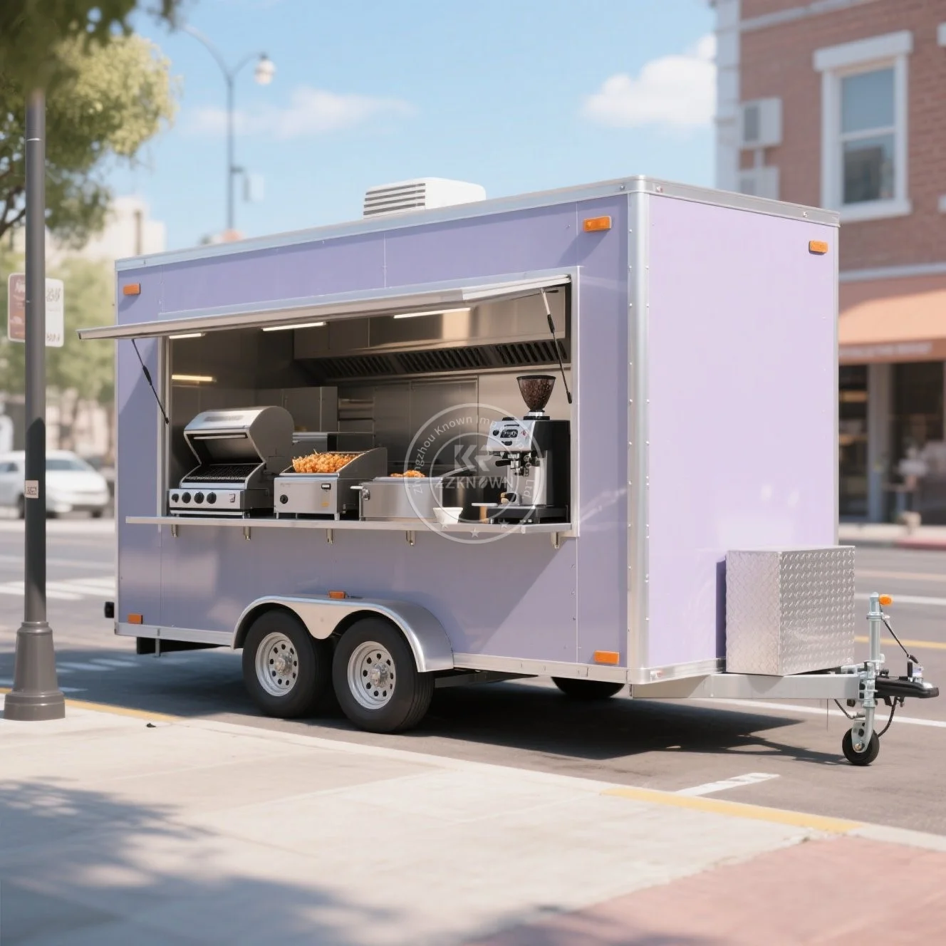 

Stainless steel Fast Food Truck Hot Dog Pizza Coffee Ice Cream Mobile Food Trailer With Full Equipment