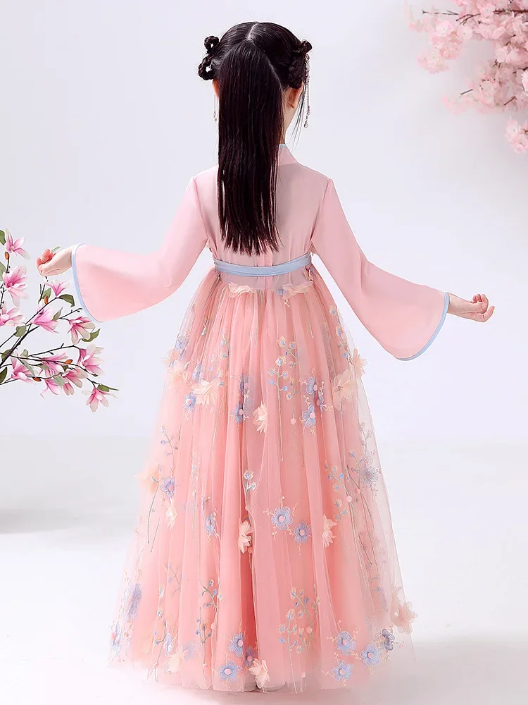 2024 novas roupas infantis estilo antigo primavera super fada menina hanfu meninas primavera e outono traje antigo estilo chinês