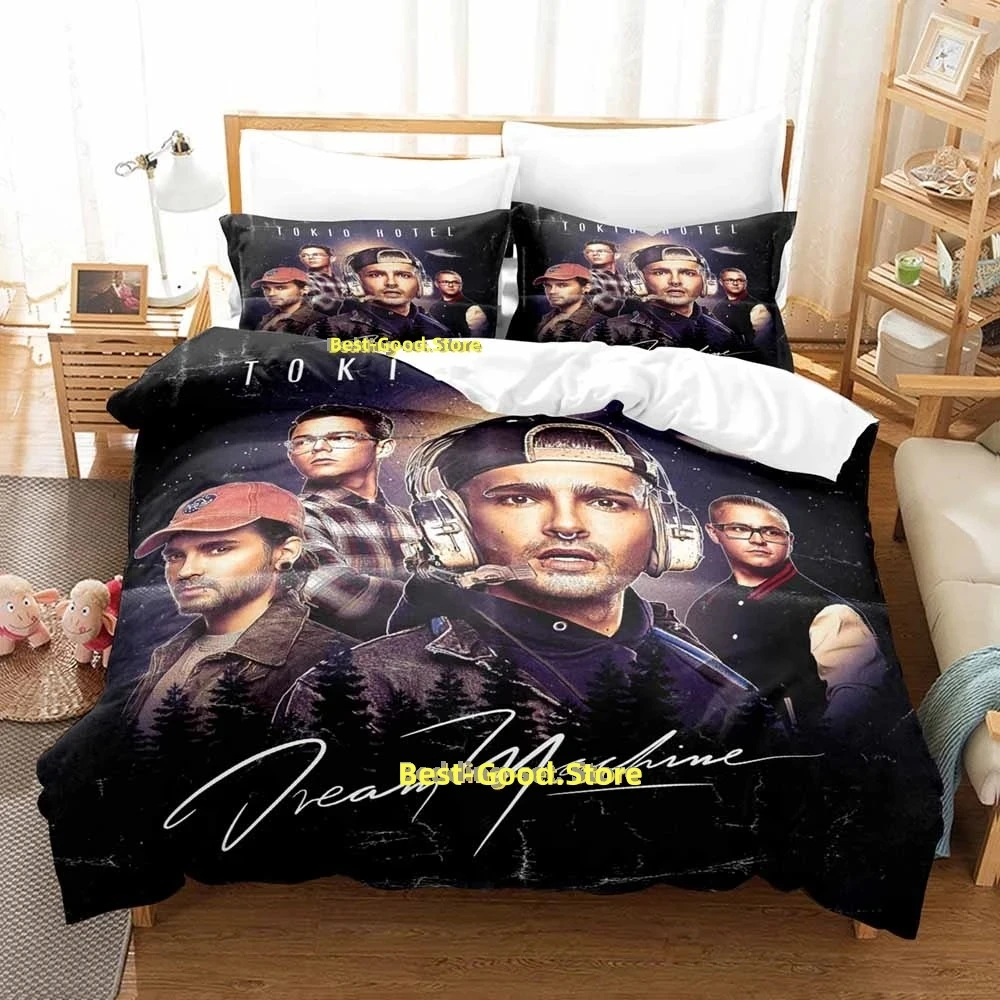 

2025 Hip Hop Tokio Hotel Bedding Set Cartoon Anime three-piece set Adult Kid Bedroom Duvetcover Sets 3D Kawaii camas dormitorio