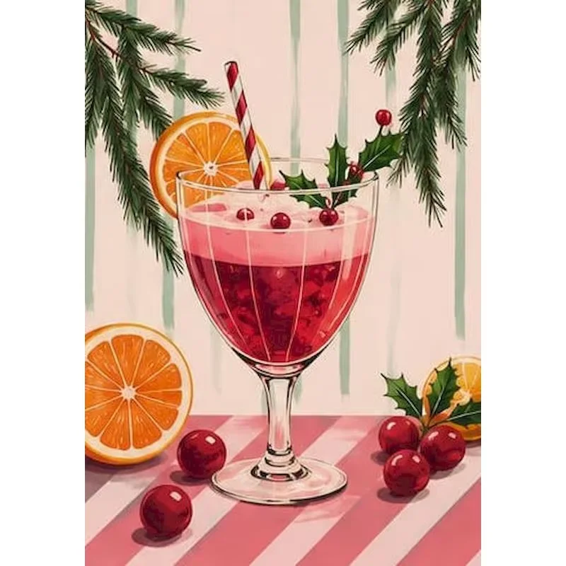 GATYZTORY Painting By Number Christmas Cranberry Orange Cocktail DIY Coloring By Number On Canvas Numbers Painting Home Decorati