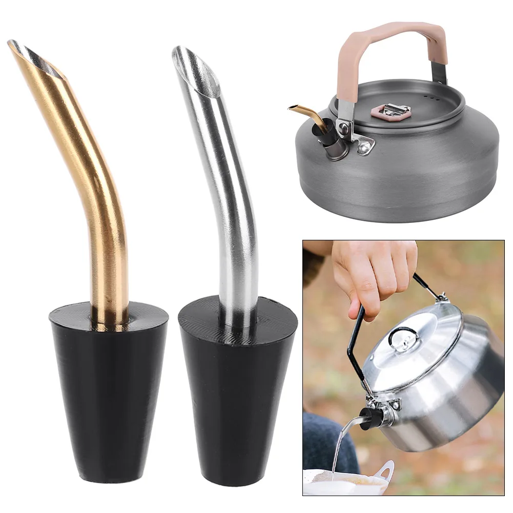 Camping Kettle Spout Extension Nozzle Food-Grade Silicone Stainless Steel Teapot Extension Tube Multifunctional for Camping