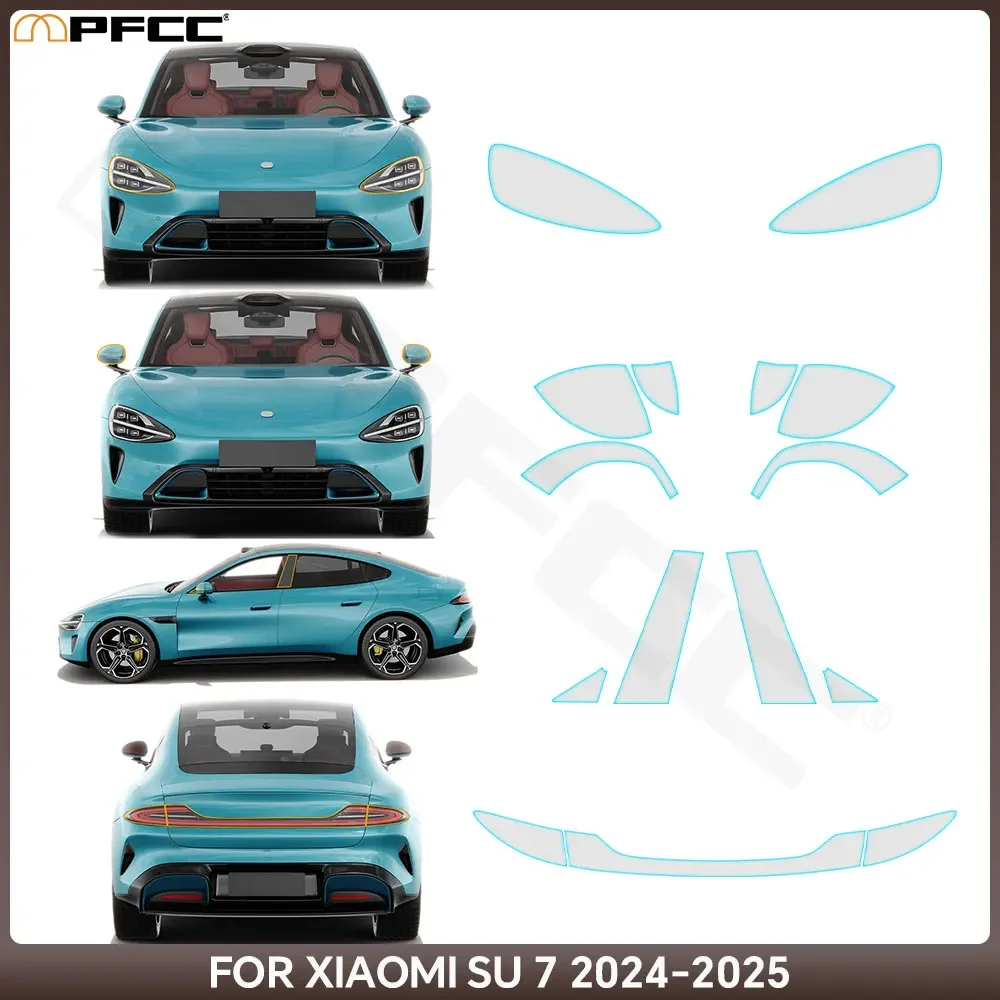 

For xiaomi SU7 Ultra PPF Film Headlight Rearview Film B C Pillars Protection Film TPU Pre-cut Anti-scratch Repair Transparent