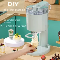 Ice Cream Machine Small Homemade Automatic, Household Mini Fruit Ice Cream Machine Children's DIY Cone Ice Cream Machine