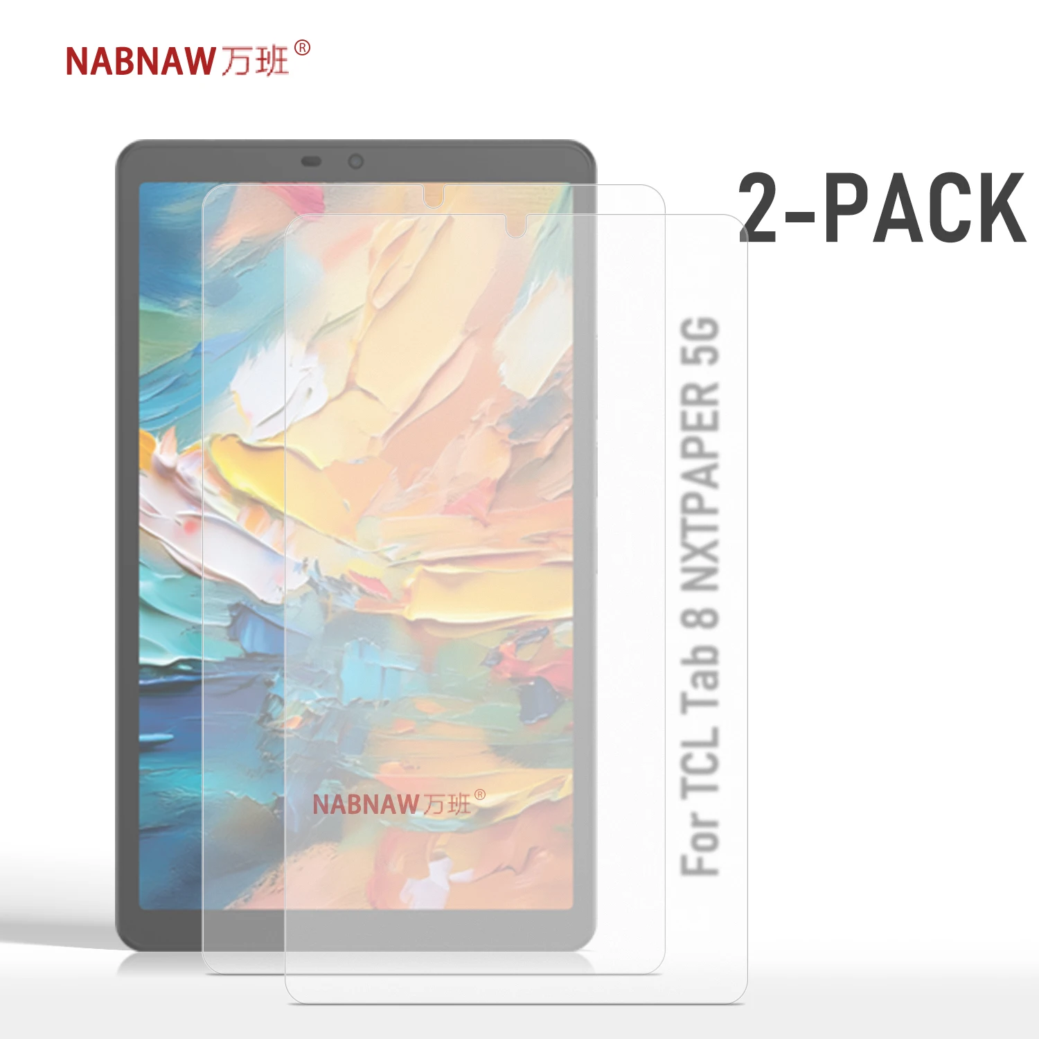 

2 Pieces Full HD Tempered Glass Film Screen Protector For TCL Tab 8 NXTPAPER 5G 9H Film Scratch Proof Cover