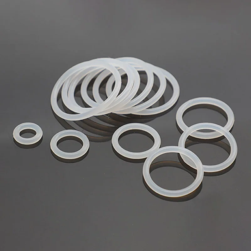 10pcs OD 5mm-50mm CS 1.0mm White VMQ Silicone O Ring Food Grade Waterproof Washer Rubber Insulate Round O Shape Seal Gasket