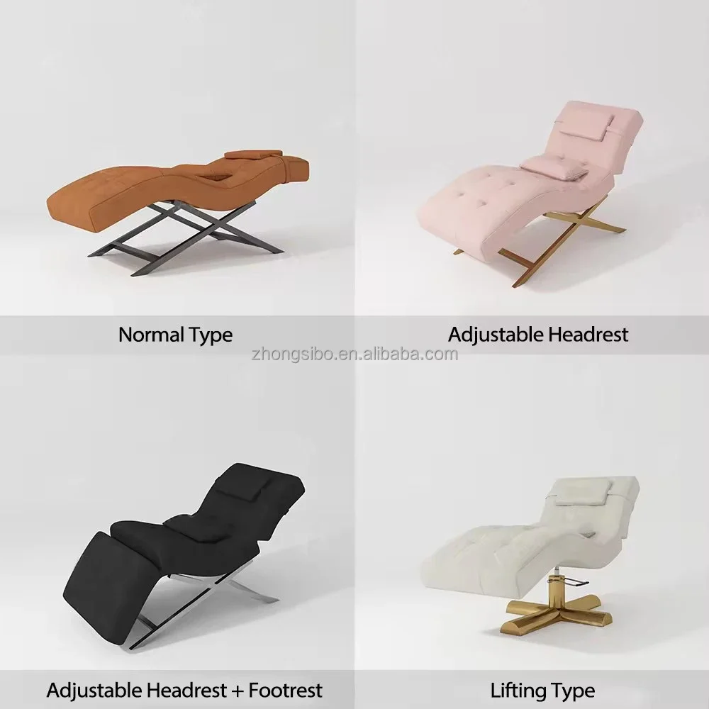 

Light-Equipped Golden Base Lash Lift Bed - Modern Luxury Comfortable Salon Treatment Bed