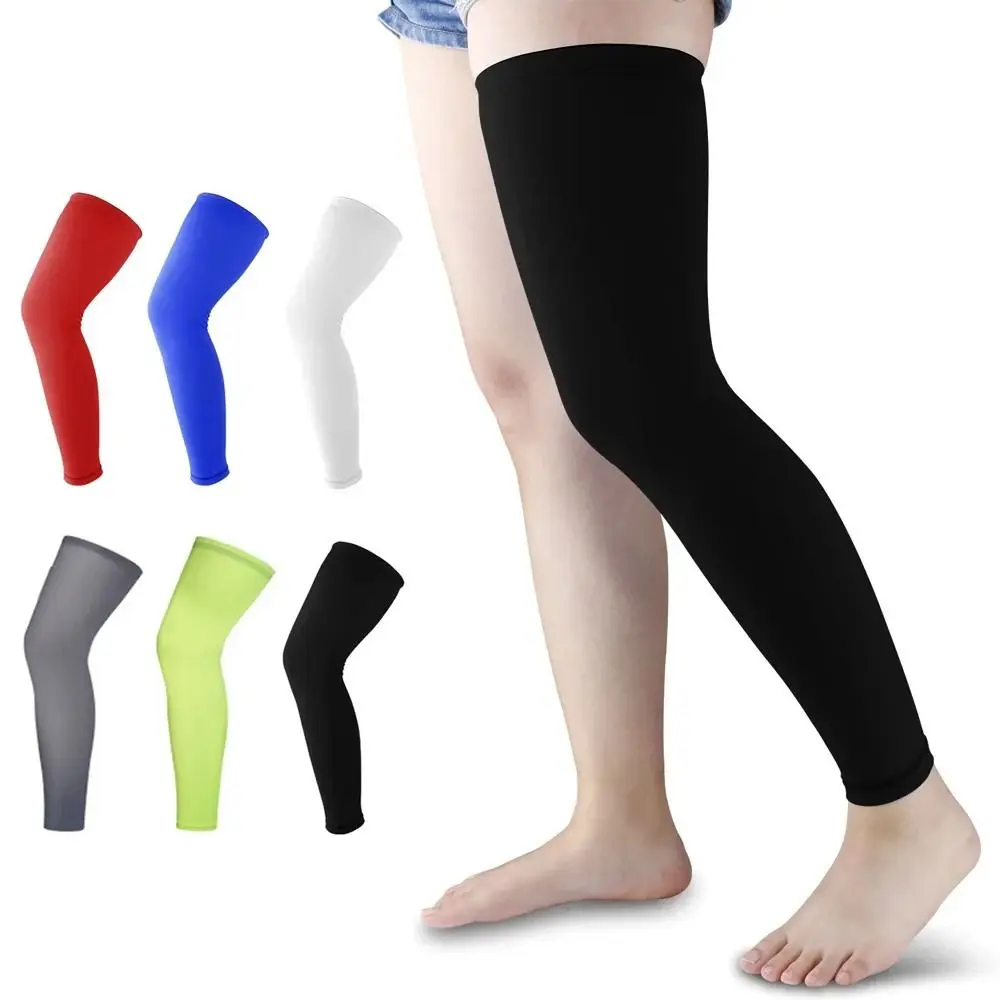 Knee Calf Sleeves Full Leg Sleeves Sweat Wicking High Elasticity Long Compression Leg Sleeve Breathable UV Sun