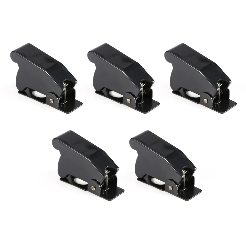 Image of 5 Stück schwarze Kippschalterabdeckung, wasserdichtes Design, Plattenschutz, Kippschalter-Schutz, 12 mm Montageabmessungen, Tastenschalterabdeckung