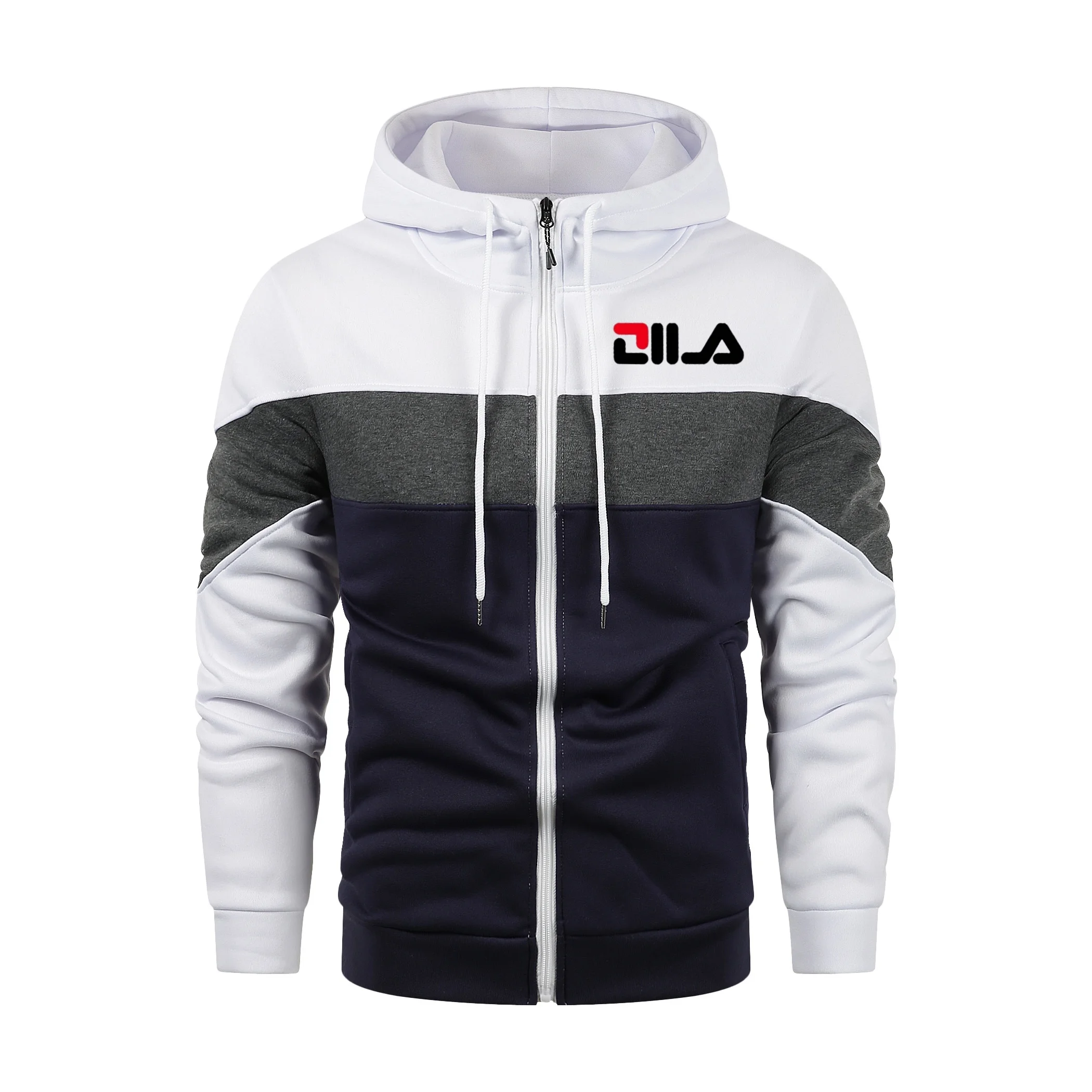 

Fashionable and casual men's hoodie top, 2025 new printed high-quality and comfortable hooded men's three-color hooded zipper ho