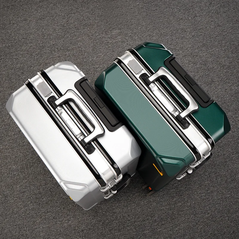 Popular Fashion Rolling Luggage 20/22/24/ 26 Inch Brand Suitcase Men Aluminum Frame Travel Suitcase Ladies Luggage Zipper