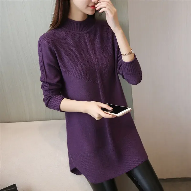 Vy1070 2020 wiosna jesień zima nowa moda damska casual ciepły ładny sweter kobieta kobieta OL golf oversize sweter — zdjęcie 4
