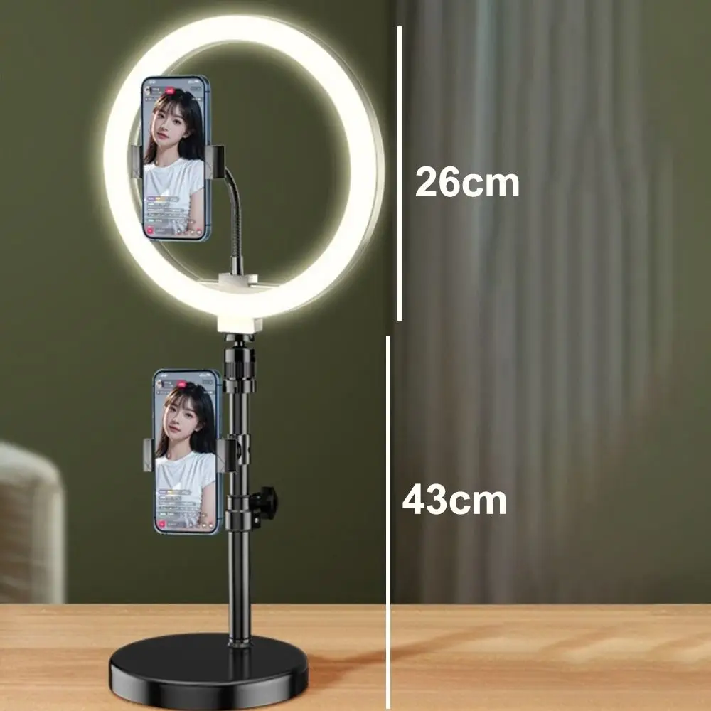 Universal Selfie Ring Light Support Bluetooth Dimmable Light ​3-Color Fill Light​ Adjustable 3 Cold Shoe Live Streaming Tool