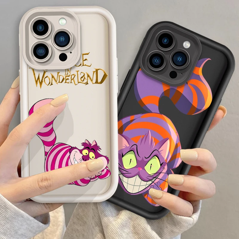 Disney Alice Cheshire Cat Eye Ladder For Apple iPhone 15 14 13 12 11 XS XR X Pro Max Plus Funda Phone Case