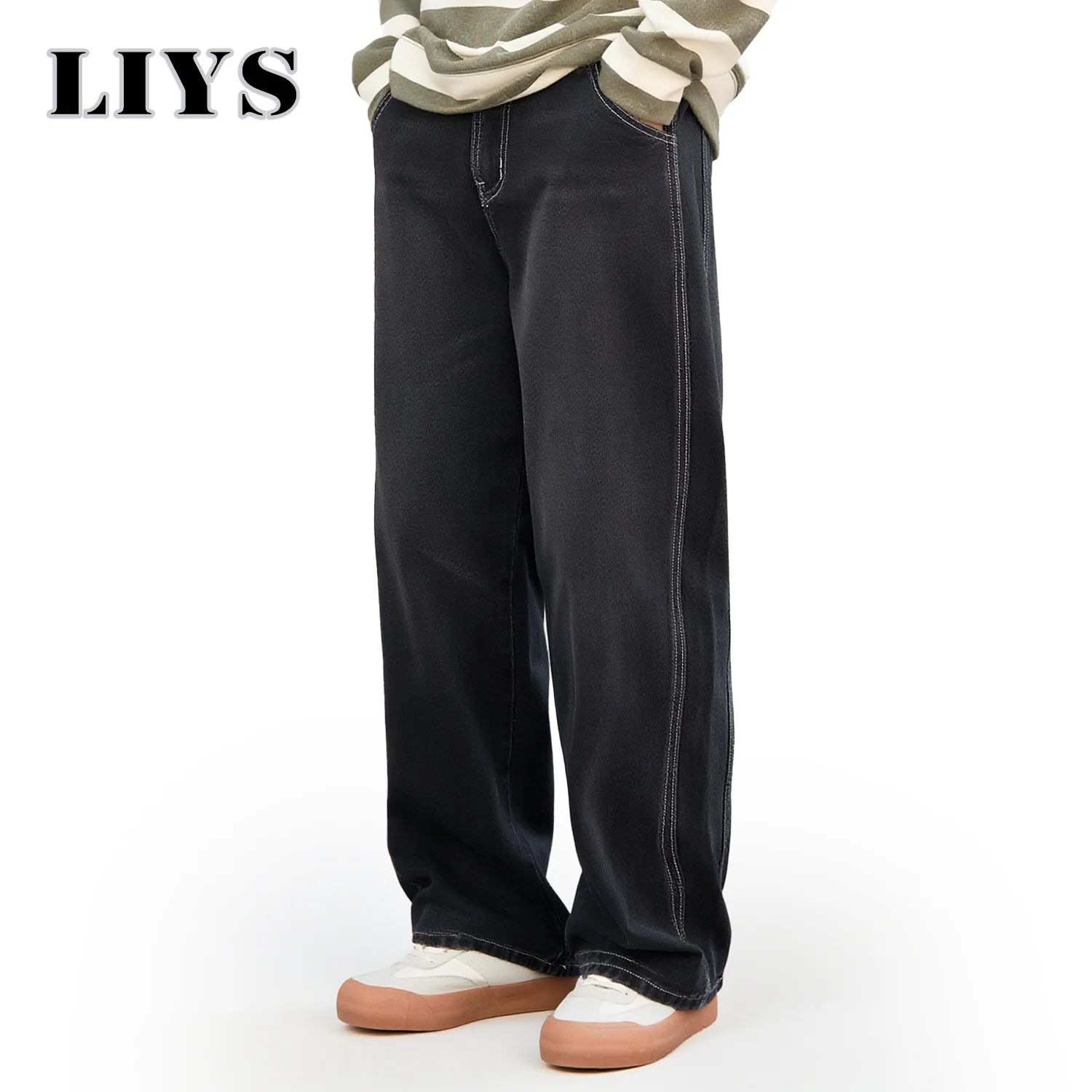 

Осенние мужские темные мешковатые лоскутные уличные джинсы, новые летние модные повседневные свободные широкие джинсовые брюки, универсальные мужские брюки