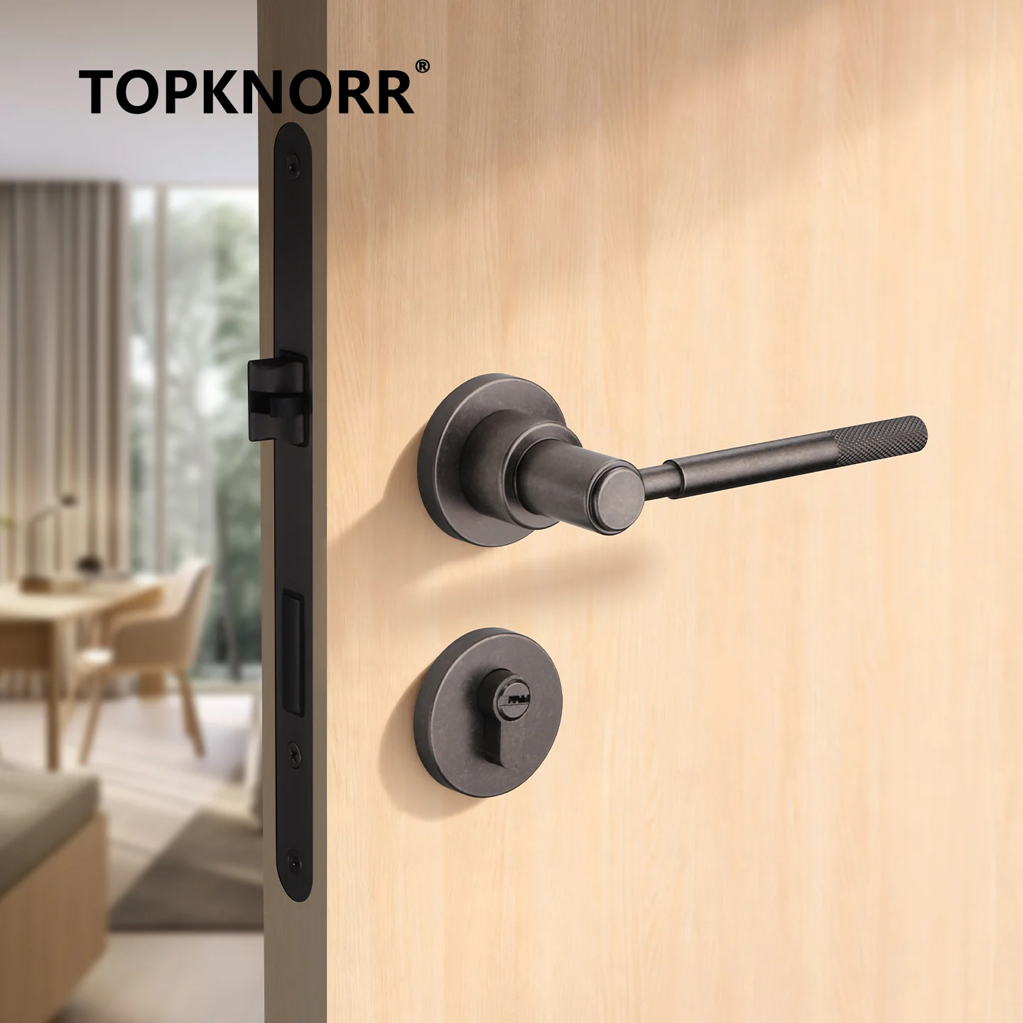 

Modern Silver Silent Door Lock Split French Door Lock Nordic Indoor Bedroom Door Lock Doorknob Interior Doors Safety Handles