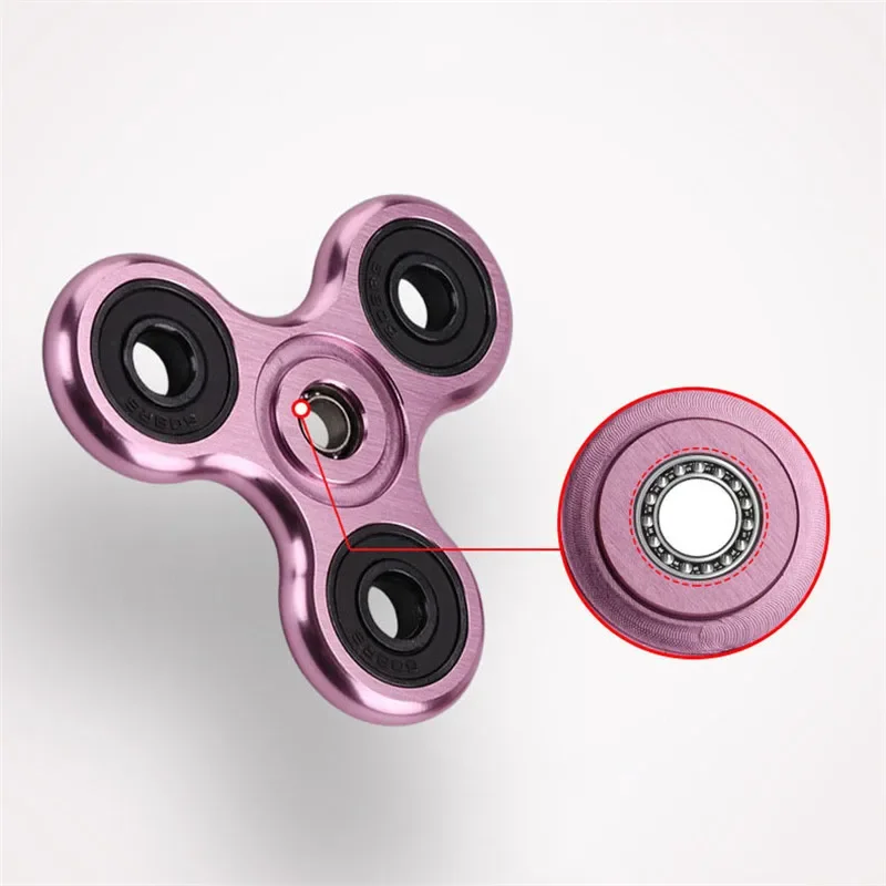 Aluminum Alloy Plating Fidget Spinner, Metal Alloy, Mute Bearing, Processo de desenho, Hand Spinner, Alívio do estresse, Brinquedos para adultos e crianças, R188