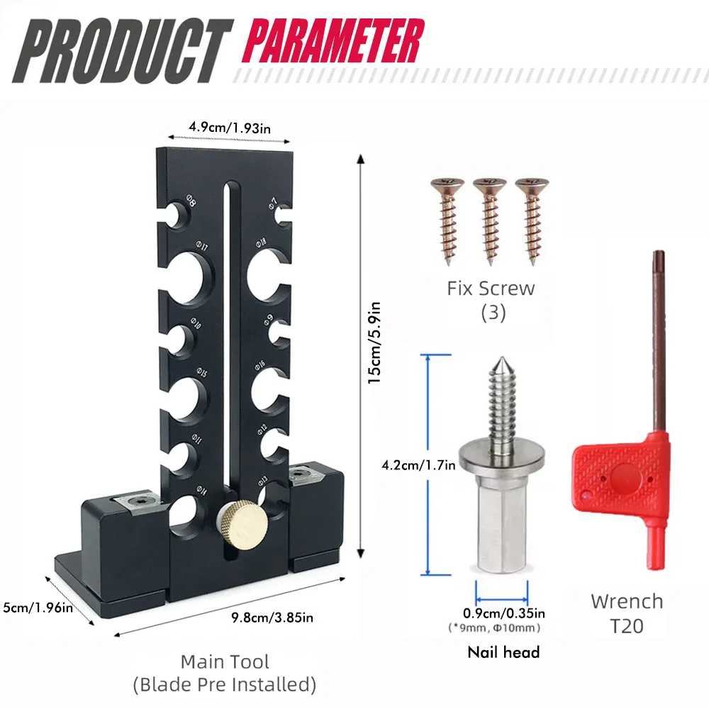 Imagem -06 - Dowel Maker Jig Mm18 mm Furadeira Elétrica Haste de Giro Ferramenta Auxiliar Ferramentas Redondas Ajustável