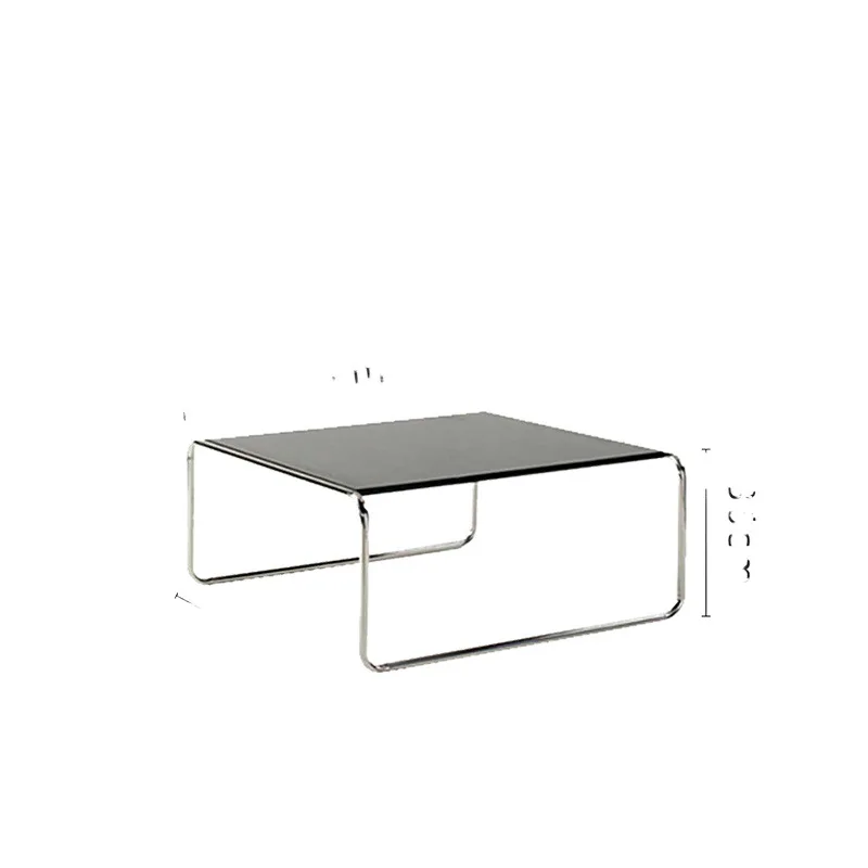 Stainless steel medieval set, several black and white rectangular edge combinations, simple household living room coffee table