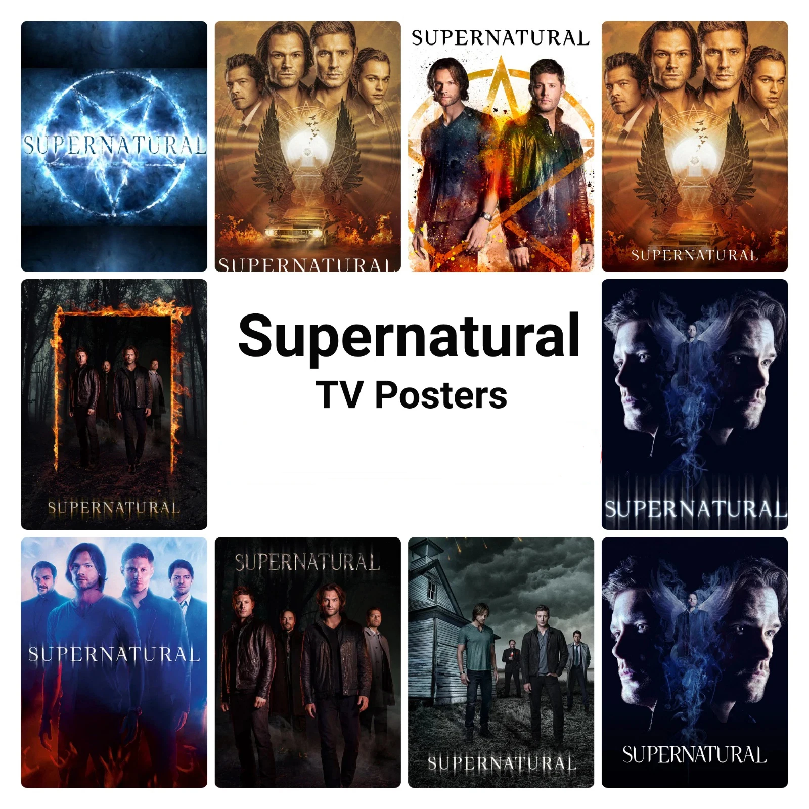 Supernatural (2005) TV Series Print Art Canvas Poster, For Living Room Decor Home Wall Picture