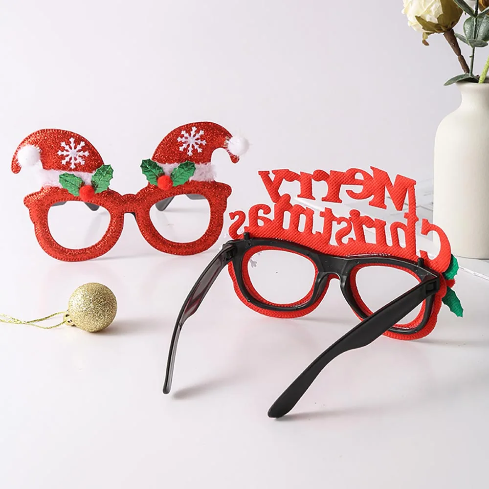 نظارات عيد الميلاد لعوب عطلة النظارات الإطار سانتا النظارات البلاستيكية نظارات الحفلات للتصوير الفوتوغرافي الدعائم عطلة الكبار