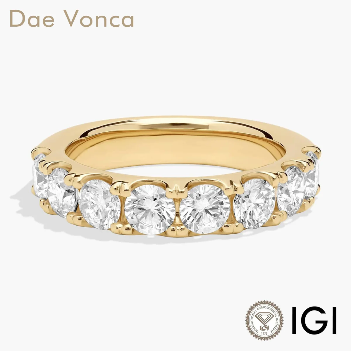 

Dae Vonca Total 2ct 9K/14K/18K Yellow Gold Classic Lab-Grown Diamond Ring for Anniversary Gift