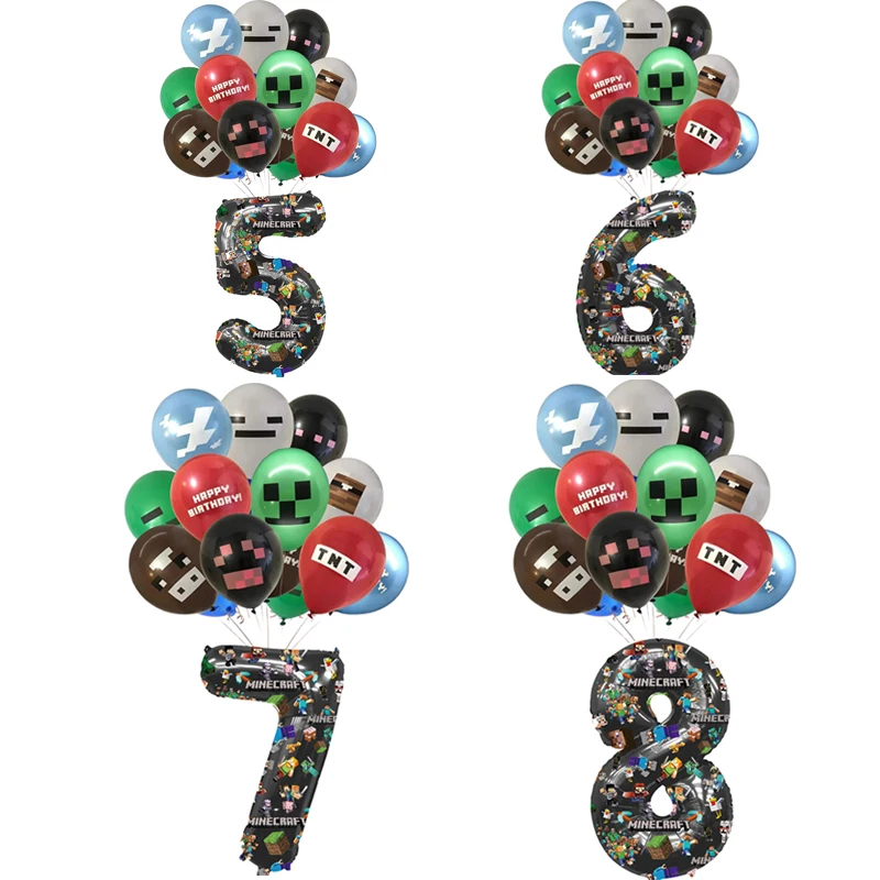 شخصيات لعبة ماي وورلد بالونات اللاتكس لتزيين حفلات أعياد الميلاد للأطفال من 1 إلى 9 أرقام بالون هوائي لاستحمام الطفل ألعاب كروية من اللاتكس #1