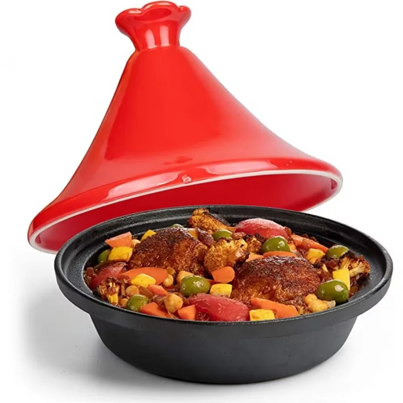 Ollas de cocina con revestimiento cerámico ecológico, diseño Vintage, de aluminio, acero árabe, Marruecos islámicos, Tajine, hechas en Marruecos