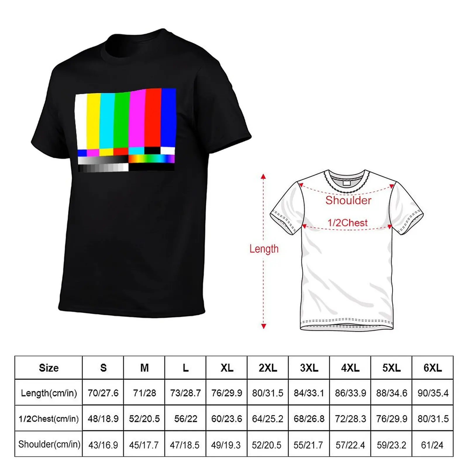 SMPTE test card T-Shirt anime aesthetic clothes plain sweat shirts, men