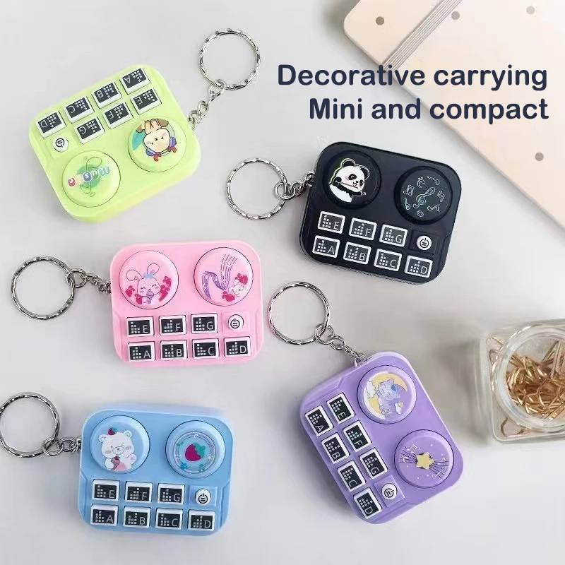 Funny Mini Rhythm Instrument Turntable Pendant Toy Decompression Animal DJ Toys Gift view 2