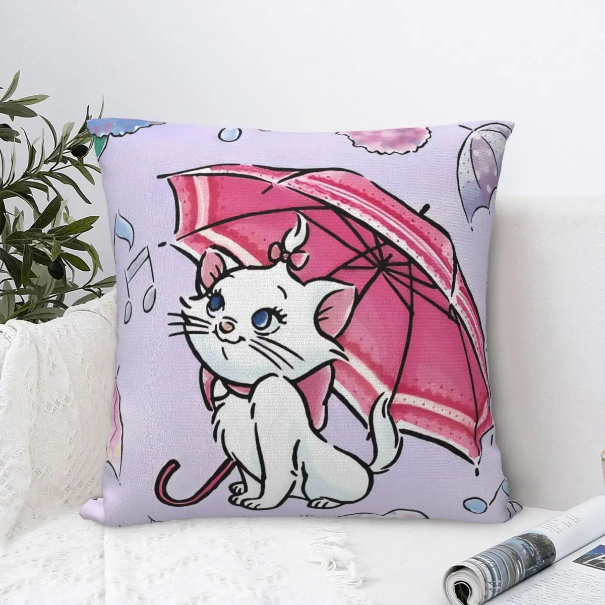 

Marie Cat Pillow Cover Novelty Pillow Case For Sofa Car Home Decor Cushion Cover Polyester Printed Pillowcases Birthday Present