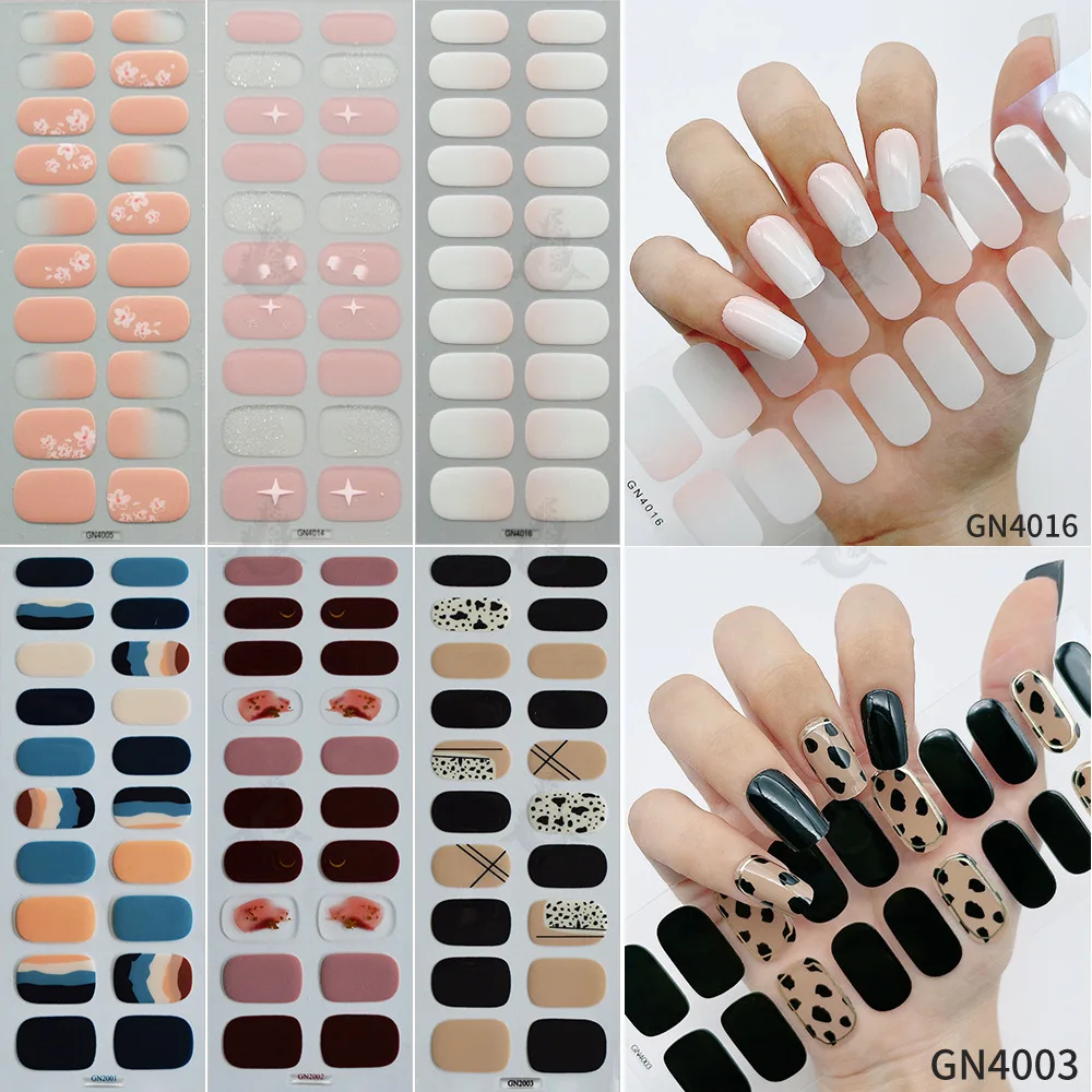 

MEBIS Small wind and fresh 20 fingers no bake gel nail art sticker simple and gradual change sticker full sticker nail stickers
