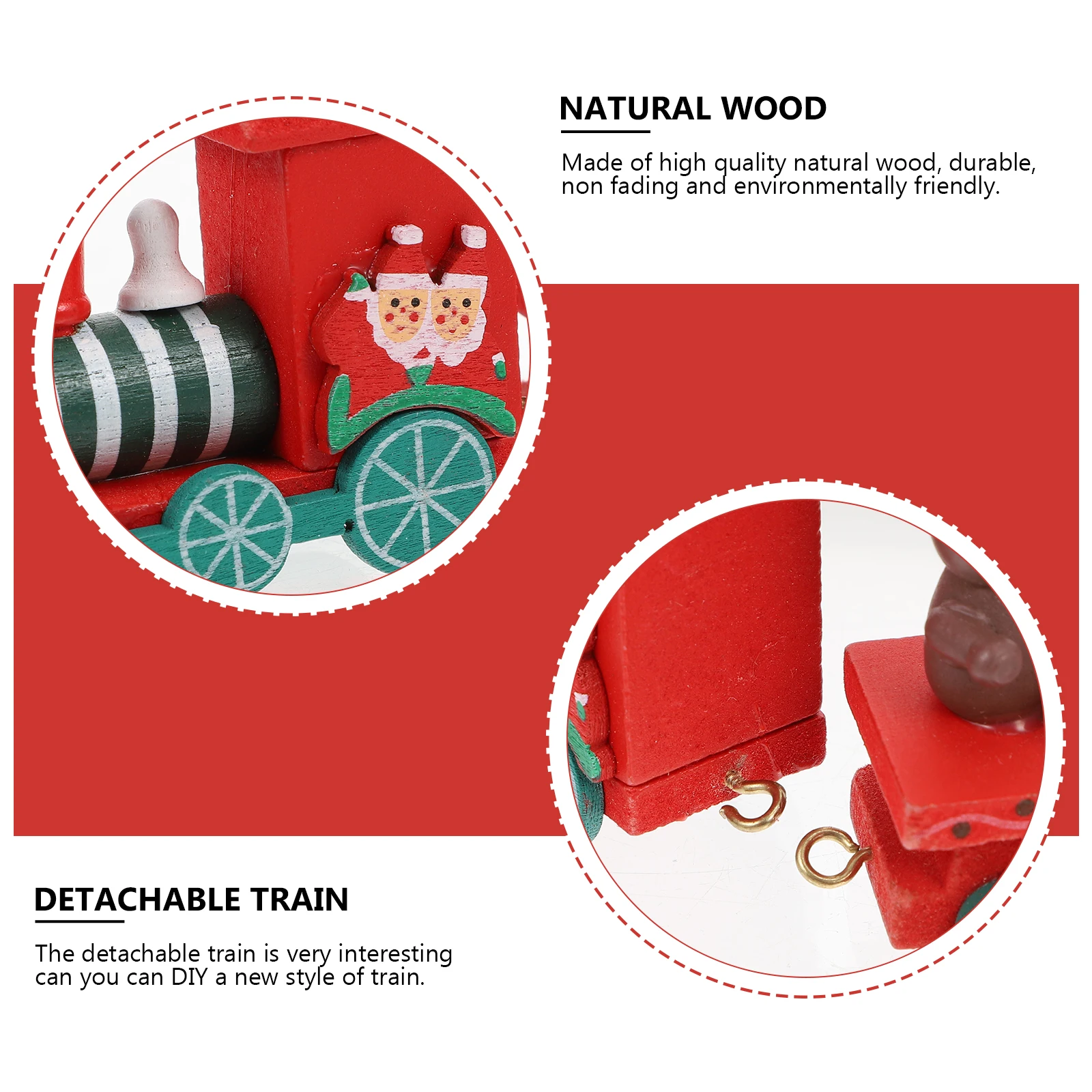 

1 Set Detachable Wooden Train Christmas Decoration Kids Gift Tabletop Adornment Mini Ornaments Christmas Party Supplies Craft