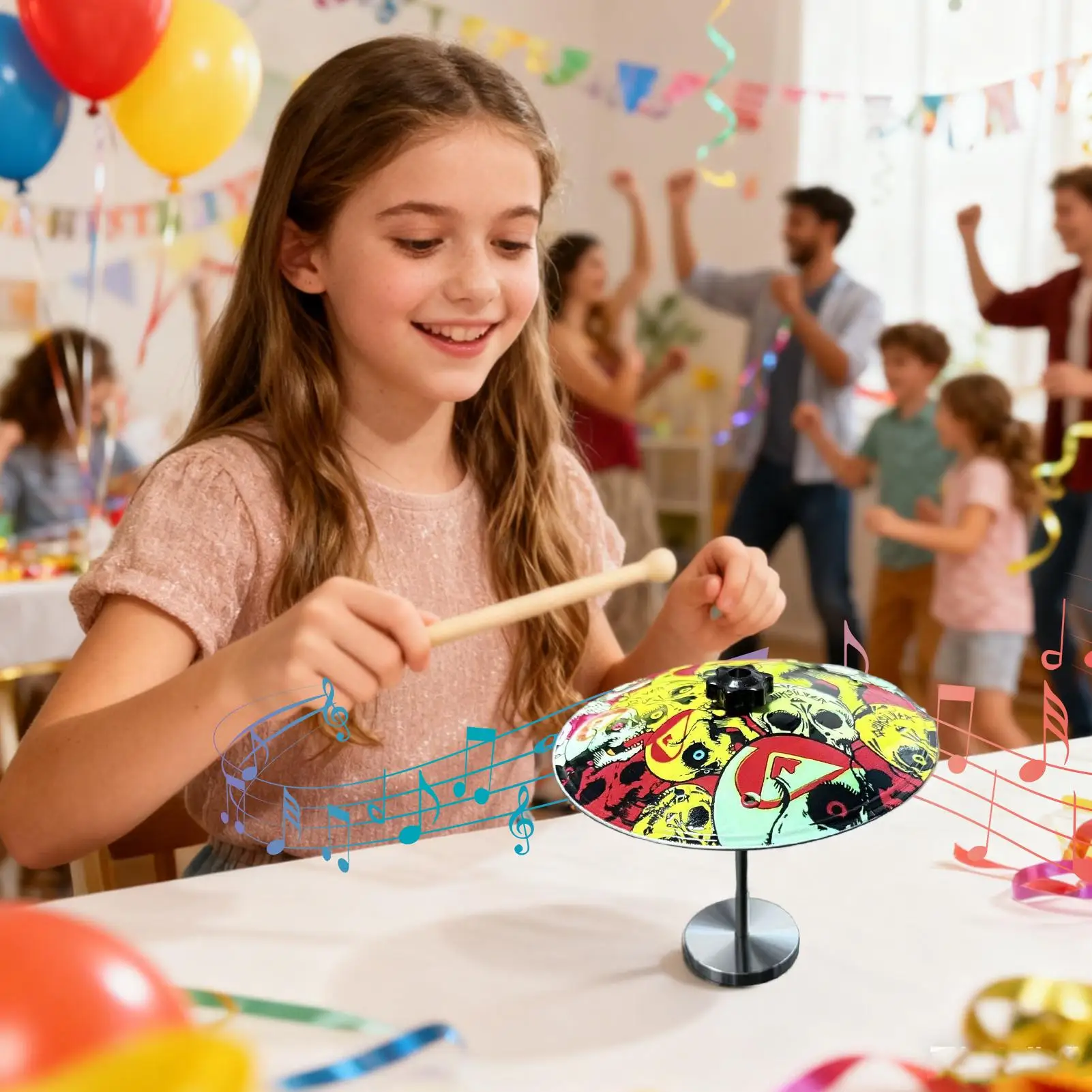 

Desk Small Drum Funny Gadget With Drumstick Fidget Percussion Drum Miniature For Teens Adults Men Students Music Lovers Living