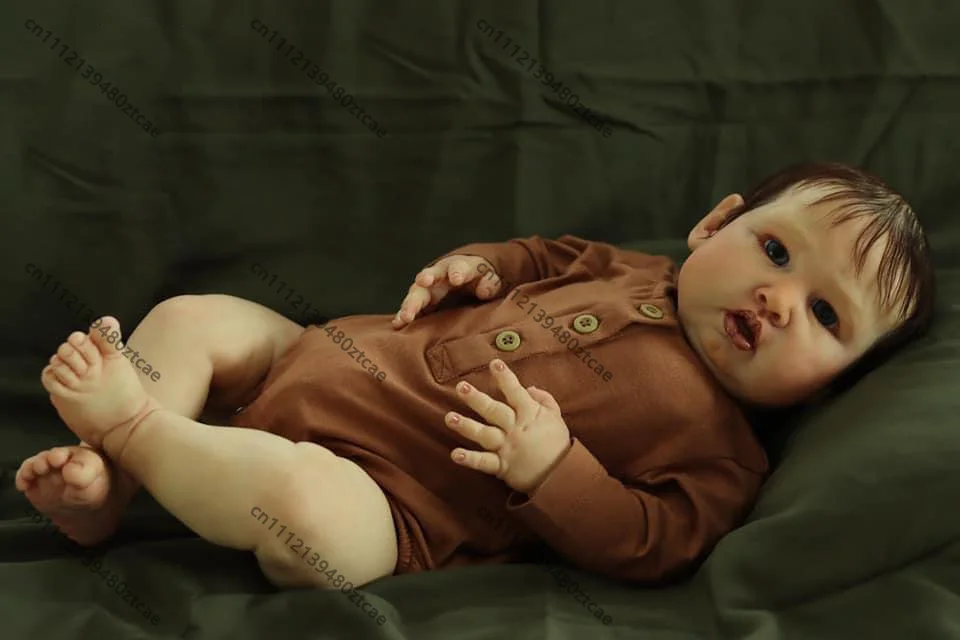 24 Inch Cloth Body Reborn Baby Doll, Lifelike 3D Real Skin Art Newborn Toddler Doll, Soft Weighted Body
