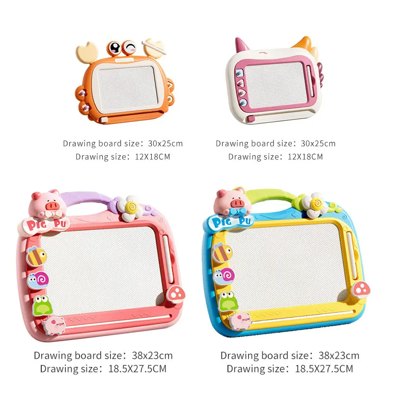 Children Magnetic Drawing Board Kid 4 Color Drawing Pen Seal Painting Tablet Early Education Development Toy For 3 Girl Years