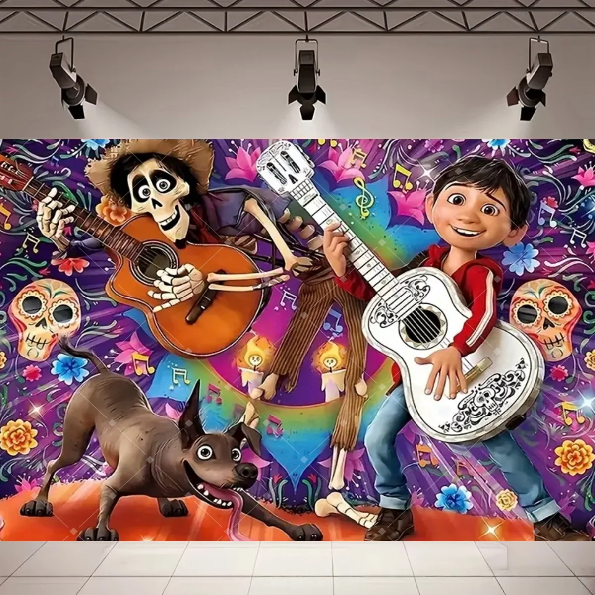 Cartoon Coco Geburtstagshintergrund Kindergeburtstags-Partydekoration Mexikanisches Tag-des-Todes-Thema Dekor Banner Fotoshooting-Requisiten – Detail 4