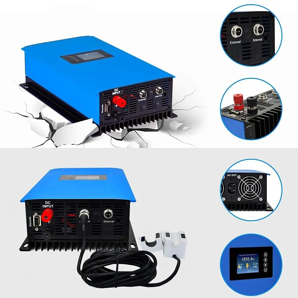 Novel Solar Grid Tie Inverter SUN1000GTIL2-LCD Input Voltage Range 22-60V DC/45-90V DC Pure Sine Wave Solar-Inverter