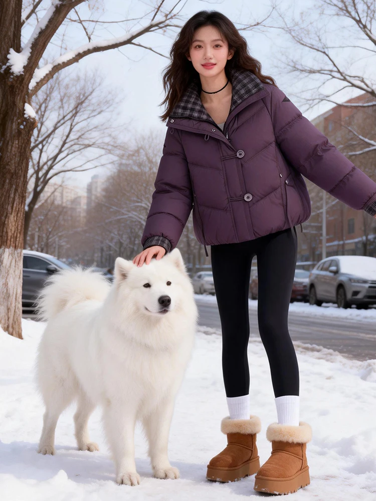 เสื้อโค้ทผู้หญิงแบบยาว ซิปหน้า ผ้าฝ้ายบุขนเป็ด อุ่นสำหรับฤดูหนาว สไตล์เกาหลี สีต่างๆ