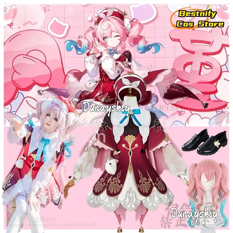 

CosplayAnime Game Honkai: Star Rail Cosplay Hyacine Costume Kawaii Red Pink Lolita Lovely Uniform Jirai Kei Girls Wig Shoes cust