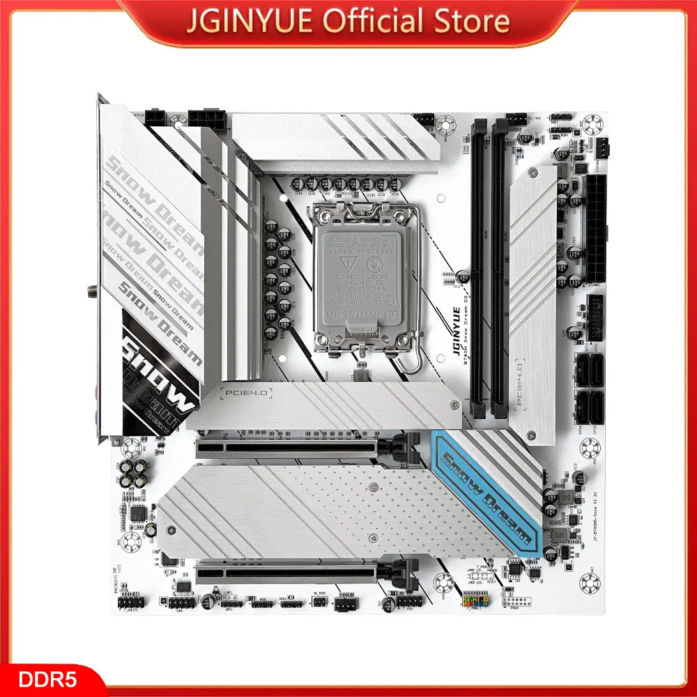 jginyue placa mae b760m lga 1700 intel core i3 i5 i7 i9 12 12 12 12 11 ddr5 b760m snow dream d5 01