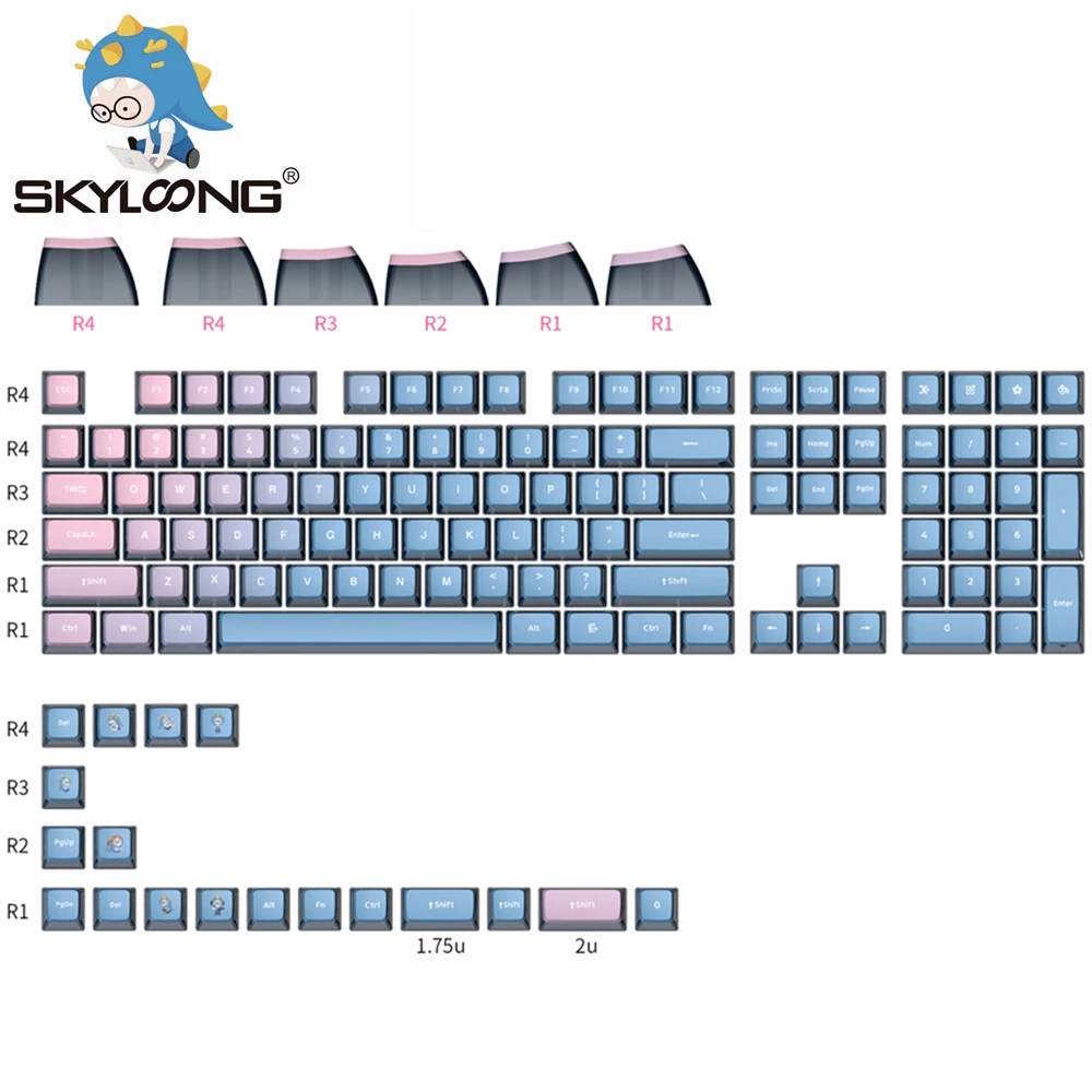 

SKYLOONG 126 Keys/Set Ghost Keycap PBT Pudding Keycaps TTC Cherry Profile Keys Caps For 61 64 68 87 980 104 Mechanical Keyboards