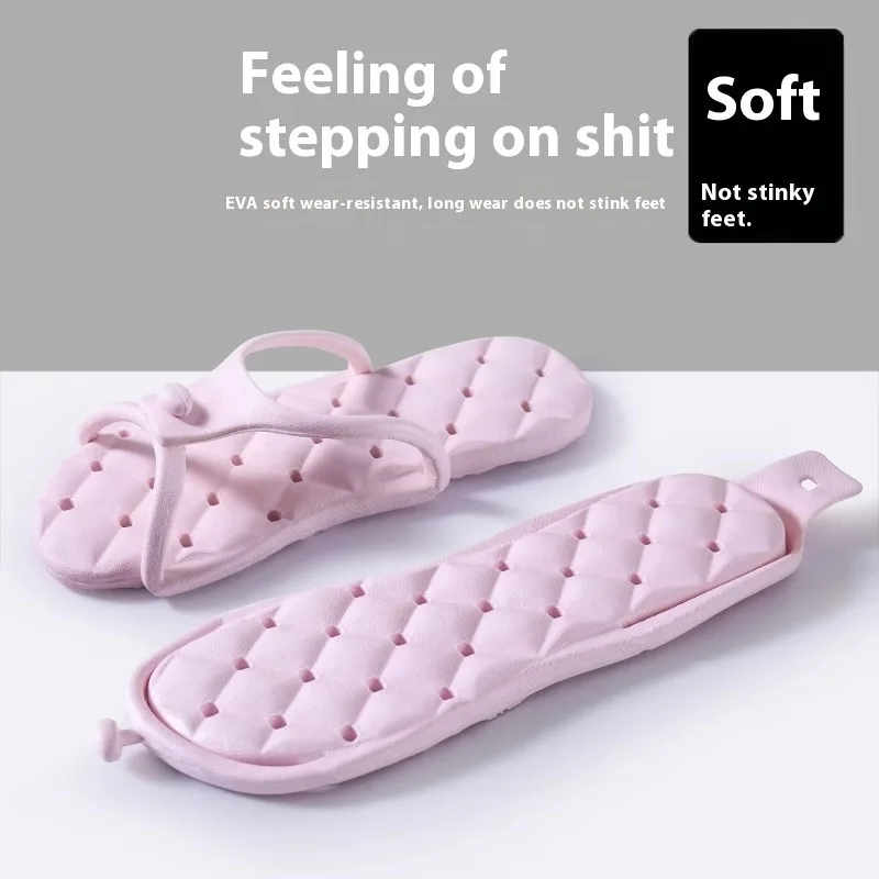 

Foldable Travel Slipper Lightweight Non-Slip Sandals Women Men Beach Swimming Hotel Portable Flip Flops Colorful Soft Travel New