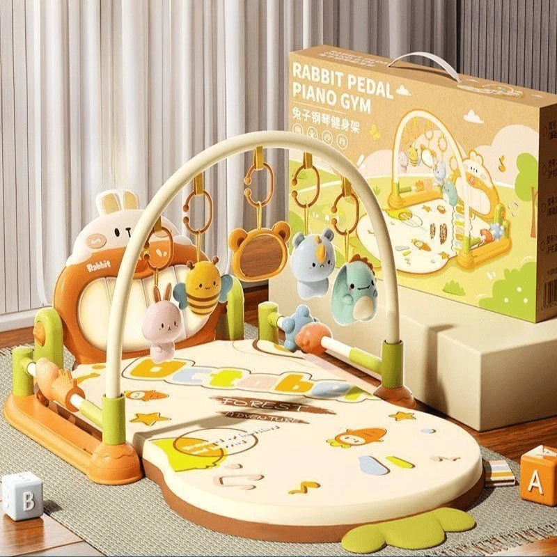 

Baby Piano Kick & Play Gym, Newborn Activity Mat with Music,Lay-and-Play Toy for 0-6-12 Months Infant, Early Sensory Development